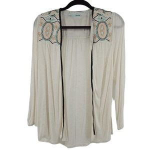 Maurices Embroidered Open Cardigan Top Medium